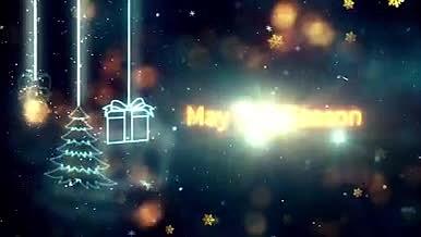 闪光粒子霓虹灯水晶挂件圣诞元素字幕视频的预览图